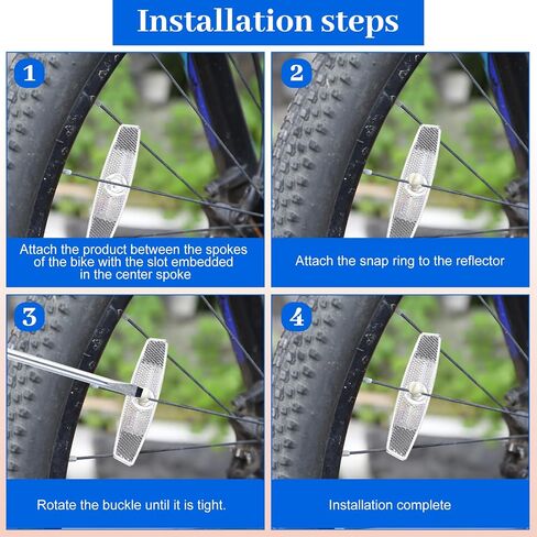4 PCS Bike Wheel Reflectors, Bicycle Spoke Reflector Bike Front and Rear Reflectors Mountain Bicycle Safety Warning Reflector for Night Cycling, Handlebar, Seatpost Bikes Front and Rear White in Saudi Arabia
