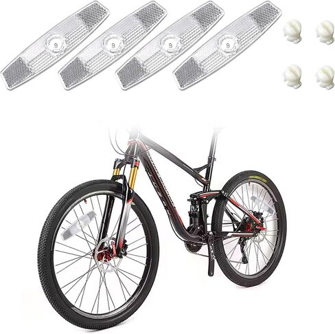 4 PCS Bike Wheel Reflectors, Bicycle Spoke Reflector Bike Front and Rear Reflectors Mountain Bicycle Safety Warning Reflector for Night Cycling, Handlebar, Seatpost Bikes Front and Rear White in Saudi Arabia