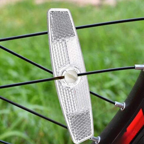 4 PCS Bike Wheel Reflectors, Bicycle Spoke Reflector Bike Front and Rear Reflectors Mountain Bicycle Safety Warning Reflector for Night Cycling, Handlebar, Seatpost Bikes Front and Rear White in Saudi Arabia