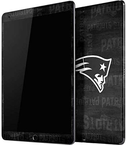 غلاف جهاز لوحي من Skinit متوافق مع iPad Air 2 - تصميم أسود وأبيض مرخص رسميًا من الدوري الوطني لكرة القدم الأمريكية (NFL New England Patriots). in Saudi Arabia