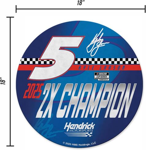Rico Industries NASCAR Racing Kyle Larson 2025 NASCAR Cup Series Champion Shape Cut Pennant - Home and Living Room Décor - Soft Felt EZ to Hang in Saudi Arabia