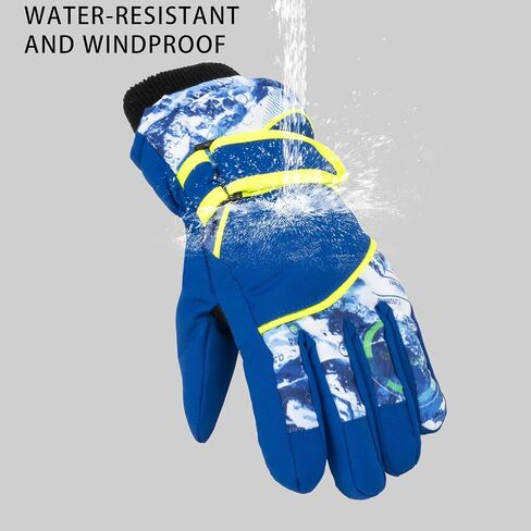 Kids Ski Gloves Water-Resistant Winter Warm Glove for Boys Girls Cold Weather Outdoor Snowboard 4-7 Y in Saudi Arabia