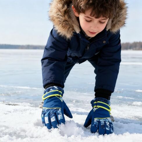 Kids Ski Gloves Water-Resistant Winter Warm Glove for Boys Girls Cold Weather Outdoor Snowboard 4-7 Y in Saudi Arabia