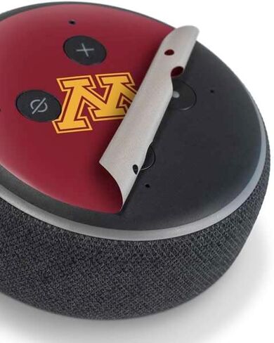 غلاف صوتي من Skinit متوافق مع Amazon Echo Dot 3 - تصميم شعار جامعة مينيسوتا M المرخص رسميًا in Kuwait