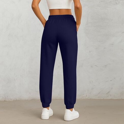 Sweatpants Women High Waisted Sweatpant Elastic Drawstring Casual Jogger Baggy Trousers with Pockets in Saudi Arabia
