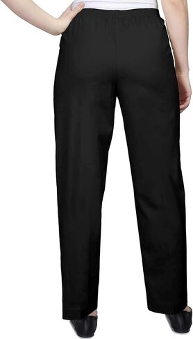 Alfred Dunner Womens Cotton Pull on Full Length Pants with Elastic Waist and Front Pockets in Saudi Arabia