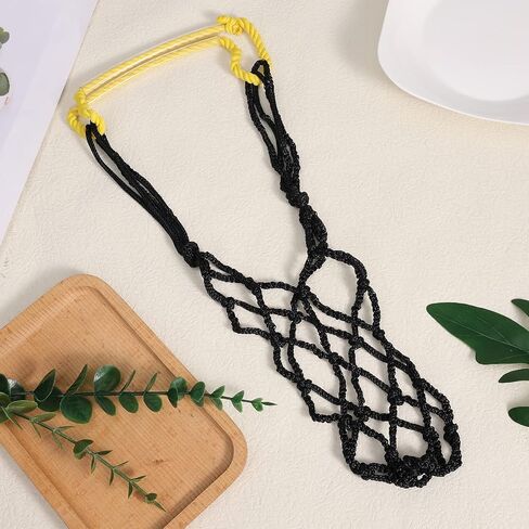 2pcs Shot Put Carrier, Track and Field Net Shot Put Bags with Adjustable Carrying Handle Shot Put Carrying Case Suitable for 12lb Shot Put Ball, Shot Put Ball Not Included (Black & Yellow) in Saudi Arabia