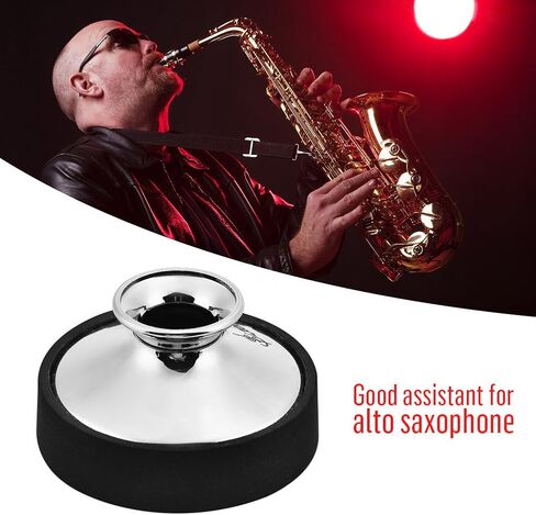 Alto Sax Mute Sax Practice Sax Sound Mute Dampener Music Instrument Part (Silver) in Saudi Arabia