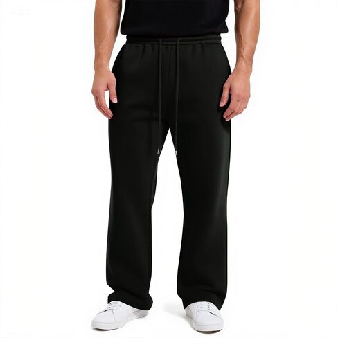 Baggy Sweatpants Men Casual Fleece Drawstring Elastic Waist Sweat Pants with Pockets Workout Wide Leg Sweatpants in Saudi Arabia