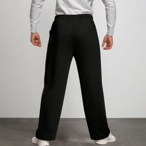 Baggy Sweatpants Men Casual Fleece Drawstring Elastic Waist Sweat Pants with Pockets Workout Wide Leg Sweatpants in Saudi Arabia