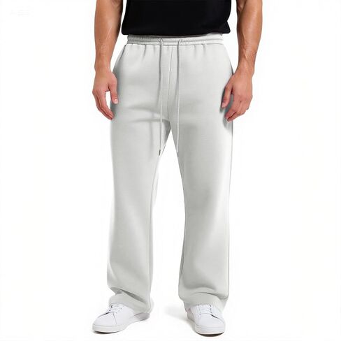 Baggy Sweatpants Men Casual Fleece Drawstring Elastic Waist Sweat Pants with Pockets Workout Wide Leg Sweatpants in Saudi Arabia