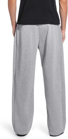 بنطال رياضي فضفاض للرجال كاجوال من الصوف برباط خصر مرن مع جيوب للتمرين بنطال رياضي واسع الساق in Kuwait