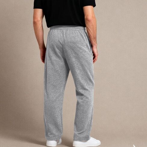 بنطال رياضي فضفاض للرجال كاجوال من الصوف برباط خصر مرن مع جيوب للتمرين بنطال رياضي واسع الساق in Kuwait