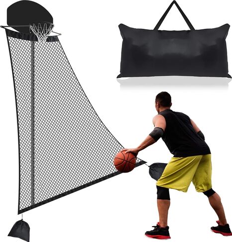 Basketball Rebounder 120 x 108 x 60 Inch Heavy Duty Basketball Return System Basketball Return Attachment for Hoops Black Training Basketball Rebounder Net for Shooting Practice Hoop Outdoor in Saudi Arabia