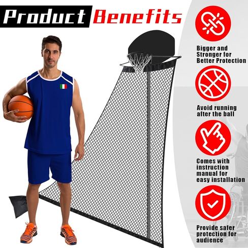 Basketball Rebounder 120 x 108 x 60 Inch Heavy Duty Basketball Return System Basketball Return Attachment for Hoops Black Training Basketball Rebounder Net for Shooting Practice Hoop Outdoor in Saudi Arabia