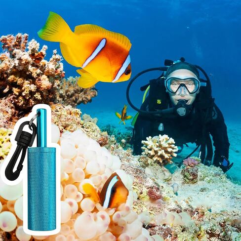 جهاز غوص سكوبا راتل ستيك للغوص مزود بإشارة جرس شاكر مع مشبك، تصميم مضغوط بصوت عالٍ تحت الماء، جهاز اتصال صانع الضوضاء من سبائك الألومنيوم المعدني غير القابل للتآكل، معدات الغوص تحت الماء in Kuwait