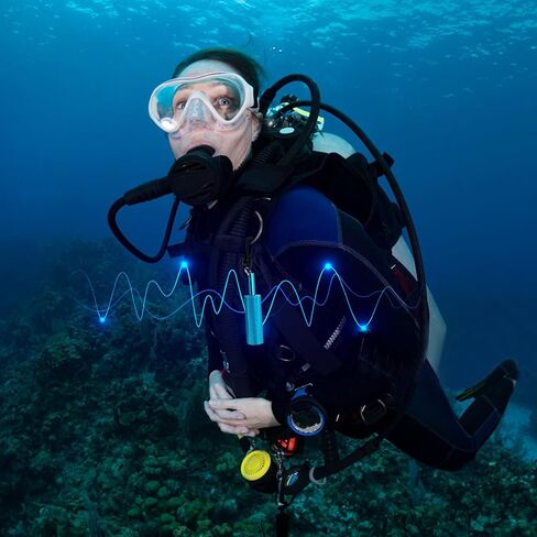 جهاز غوص سكوبا راتل ستيك للغوص مزود بإشارة جرس شاكر مع مشبك، تصميم مضغوط بصوت عالٍ تحت الماء، جهاز اتصال صانع الضوضاء من سبائك الألومنيوم المعدني غير القابل للتآكل، معدات الغوص تحت الماء in Kuwait