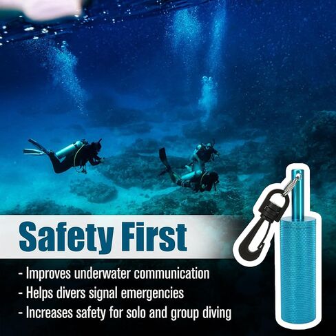 جهاز غوص سكوبا راتل ستيك للغوص مزود بإشارة جرس شاكر مع مشبك، تصميم مضغوط بصوت عالٍ تحت الماء، جهاز اتصال صانع الضوضاء من سبائك الألومنيوم المعدني غير القابل للتآكل، معدات الغوص تحت الماء in Kuwait
