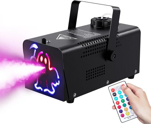 آلة الضباب IMONE بقدرة 500 وات 2000CFM 2 أغطية إضاءة مخيفة مع 72 مصباح LED مع 12 لونًا فاتحًا، وأجهزة تحكم عن بعد لاسلكية، للهالوين، وحفلات الزفاف، والحفلات، ومرحلة الدي جي، والاستخدام الداخلي والخارجي in Kuwait