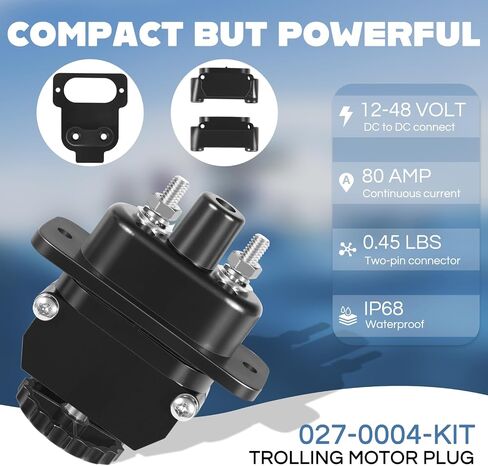 027-0004-KIT Trolling Motor Plug Replace for Battery Tender DC to DC Power Connector, Compatible with Onboard Marine 12V to 48V DC Power Connection With Gaskets, 80 AMP Capacity in Saudi Arabia