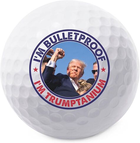 TeesAndTankYou Bulletproof Trump Golf Ball - Novelty Gift for Men Golfers and Dad in Saudi Arabia