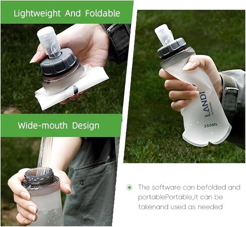 A 350-milliliter soft water bottle that can be folded,and it is a water bladder suitable for hiking,cycling,rock climbing,cycling sports,running,and camping backpacks. in Saudi Arabia