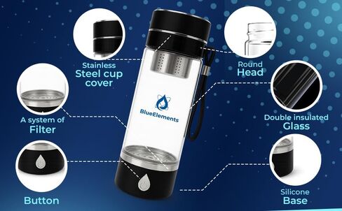 2025 Portable, Rechargeable Glass Hydrogen Water Bottles Generator – SPE/PEM Ionizer | Molecular Hydrogenated Water in 3 Min | Ionized Hydrogen Water Bottle Machine for Home, Office, Gym, Travel in Saudi Arabia