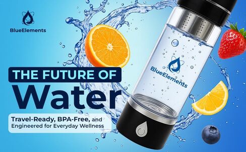 2025 Portable, Rechargeable Glass Hydrogen Water Bottles Generator – SPE/PEM Ionizer | Molecular Hydrogenated Water in 3 Min | Ionized Hydrogen Water Bottle Machine for Home, Office, Gym, Travel in Saudi Arabia