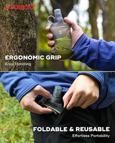 200ml Soft Flask, 2 Pack Flexible TPU Hydration Water Bottle, Collapsible with 28mm Caliber for Running, Hiking, Cycling, Climbing, and Marathon Purple in Kuwait