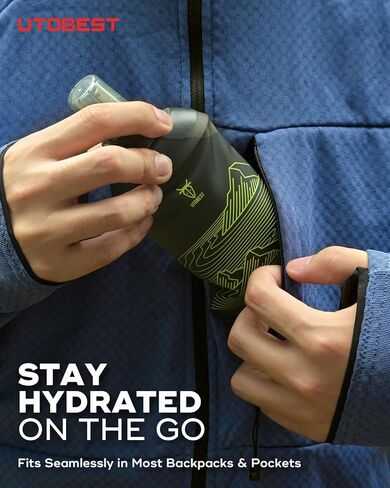 200ml Soft Flask, 2 Pack Flexible TPU Hydration Water Bottle, Collapsible with 28mm Caliber for Running, Hiking, Cycling, Climbing, and Marathon Purple in Kuwait