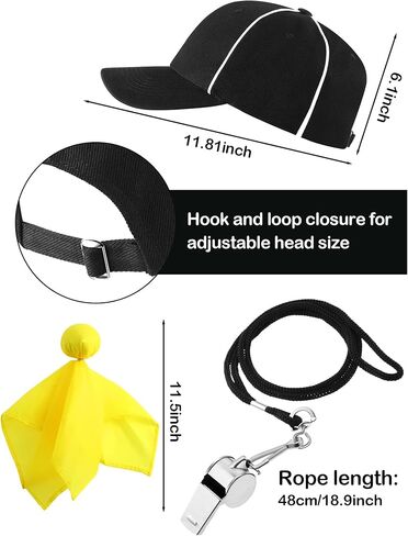 زي الحكم للبالغين - مجموعة أزياء حكم جيرسي مكونة من 4 قطع لحفلات الهالوين التنكرية لكرة القدم in Kuwait