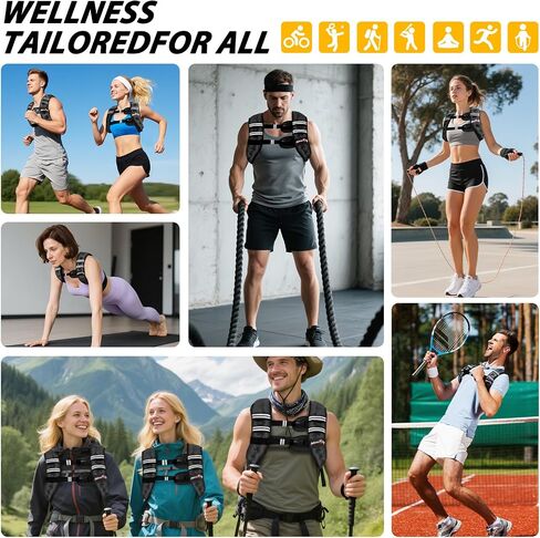 Weighted Vest Women & Men - 5lbs/8lbs/10lbs/12lbs/15lbs/20lbs/25lbs/30lbs Adjustable Weight Vest with Detachable Phone Pouch - Ideal for Rucking,Walking,Weight Loss,Training&Running in Kuwait
