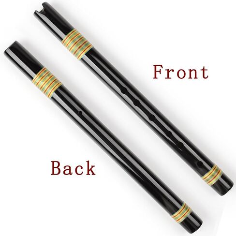 Decorative Vertical Flute Traditional Woodwind Peruvian Quena Flauta, Clarinet Bamboo Flute Indian Instrument Come with a Bag and a Playing Aid Accessory (Black, G Key) in Kuwait