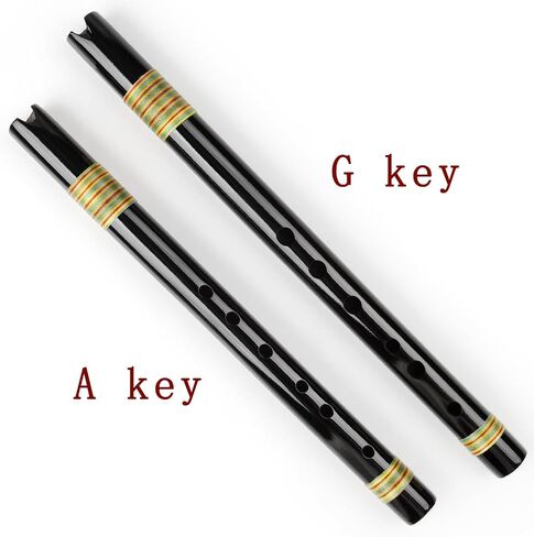 Decorative Vertical Flute Traditional Woodwind Peruvian Quena Flauta, Clarinet Bamboo Flute Indian Instrument Come with a Bag and a Playing Aid Accessory (Black, G Key) in Kuwait