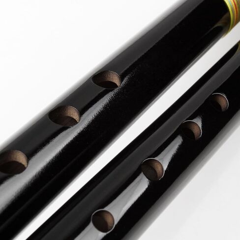 Decorative Vertical Flute Traditional Woodwind Peruvian Quena Flauta, Clarinet Bamboo Flute Indian Instrument Come with a Bag and a Playing Aid Accessory (Black, G Key) in Kuwait