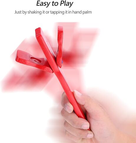 Wooden Finger Castanets Set 2Pcs Musical Instrument Finger Castanets Clapper Long Handle Educational Musical Percussion for Music Room in Saudi Arabia