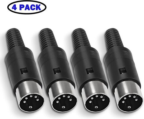 DIN 5-Pin ذكر موصل التوصيل، 4 حزمة DIN 5 دبوس التوصيل MIDI كابل محول المقبس محطات لحام موصل لمكبرات الصوت الميكروفون in Saudi Arabia