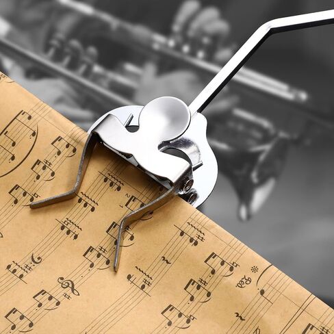 Gadpiparty Trombone Lyre، مشبك موسيقى ورقة الترومبون، حامل موسيقى Trumpeter Lyre لفرقة المسيرة، حامل ورقة بمشبك فضي in Kuwait
