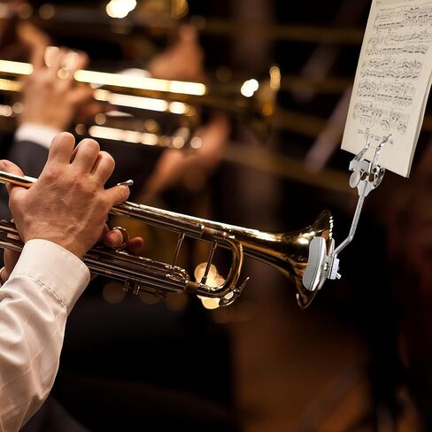 Gadpiparty Trombone Lyre، مشبك موسيقى ورقة الترومبون، حامل موسيقى Trumpeter Lyre لفرقة المسيرة، حامل ورقة بمشبك فضي in Kuwait