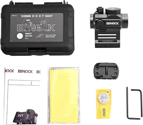 BINOCK Reflex Red Dot Sight للبنادق، 2 MOA Red Dot Optics Motion Awake، 12 ضبط السطوع نطاق النقطة الحمراء مع خيارين للتثبيت، مقاوم للصدمات والغبار (RD-02) in Kuwait