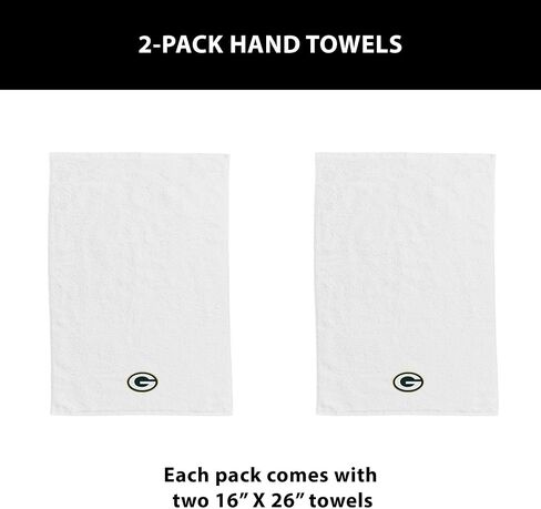 منشفة يد بشعار فريق Northwest Green Bay Packers NFL، عبوتين مقاس 16 × 26 بوصة in Saudi Arabia
