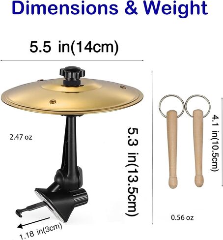 2 pcs Car Cymbal,Car Cymbal for Air Vent,boundle with Mini Drum Sticks,Mini Drum Crash Cymbal for Car Vent, Dual Drums(Silver&Golden) in Saudi Arabia