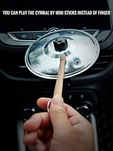 2 pcs Car Cymbal,Car Cymbal for Air Vent,boundle with Mini Drum Sticks,Mini Drum Crash Cymbal for Car Vent, Dual Drums(Silver&Golden) in Saudi Arabia