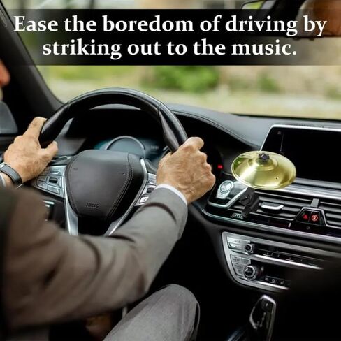 2 pcs Car Cymbal,Car Cymbal for Air Vent,boundle with Mini Drum Sticks,Mini Drum Crash Cymbal for Car Vent, Dual Drums(Silver&Golden) in Saudi Arabia