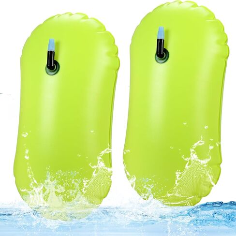 2 Pcs Swim Buoy Float for Open Water High-Visibility Swimming Safety Float with Adjustable Waist Belt Waterproof Dry Bag for Swim Train Kayakers in Saudi Arabia