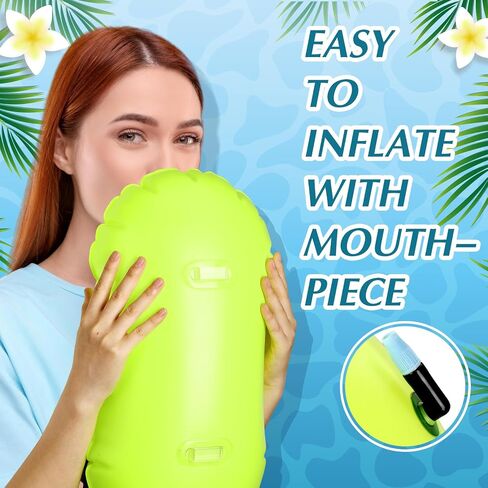 2 Pcs Swim Buoy Float for Open Water High-Visibility Swimming Safety Float with Adjustable Waist Belt Waterproof Dry Bag for Swim Train Kayakers in Saudi Arabia