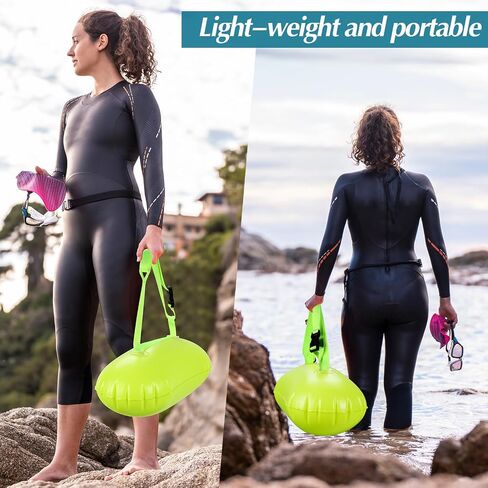 2 Pcs Swim Buoy Float for Open Water High-Visibility Swimming Safety Float with Adjustable Waist Belt Waterproof Dry Bag for Swim Train Kayakers in Saudi Arabia