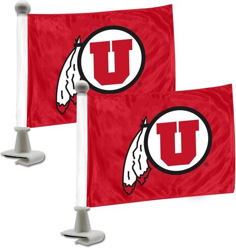 أعلام سيارة FANMATS 61837 Utah Utes Ambassador - عبوتان من أعلام السيارات الصغيرة، 4 بوصة × 6 بوصة، مثالية للغطاء أو صندوق السيارة in Saudi Arabia