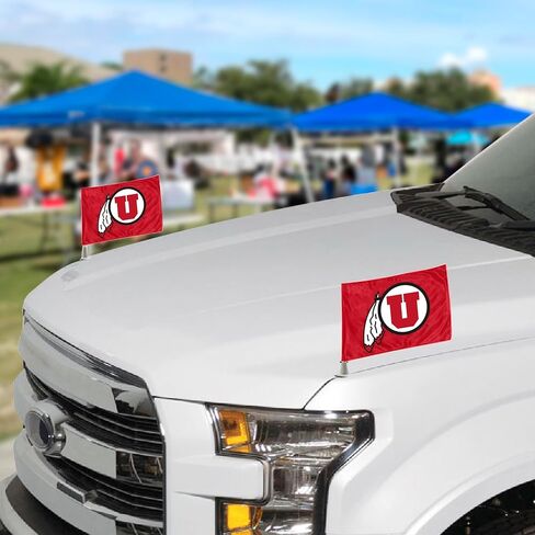 أعلام سيارة FANMATS 61837 Utah Utes Ambassador - عبوتان من أعلام السيارات الصغيرة، 4 بوصة × 6 بوصة، مثالية للغطاء أو صندوق السيارة in Saudi Arabia