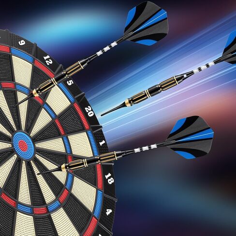 Darts Plastic Tip Set, 3 Pack Soft tip Darts Set Available in 16, 17.5, 19 Gram, Professional Dart for Dartboard with Extra Dart Tips, Aluminum Shafts, Brass Barrels, O-Rings, Carrying Box in Kuwait